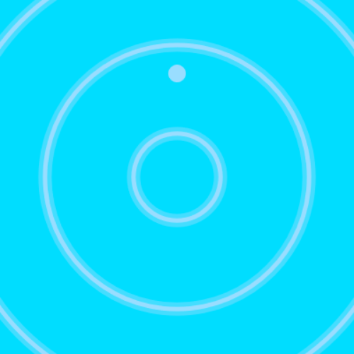 Permukaan air yang berisi gelombang air melingkar dan tetes air yang sedang jatuh